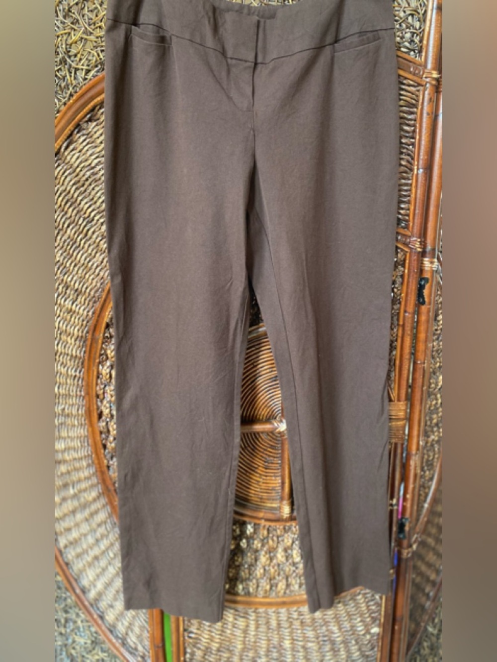 Yves Saint Laurent Brown Straight-Leg Pants Size 14